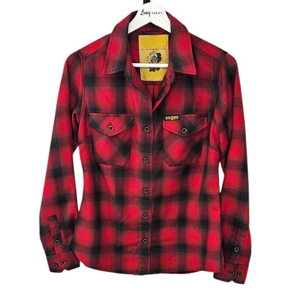 DIXXON Womens Fireside Flannel Black Rifle Coffee Co Button Up Size Small Plaid - Picture 1 of 8